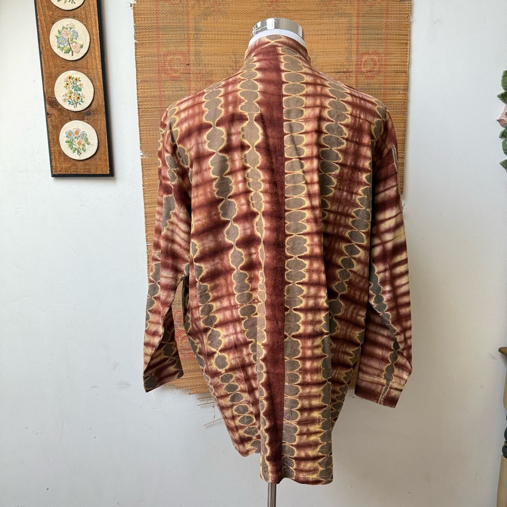Mandarin Collar Bohemian Hippie Button-Up Shirt - Picture 8 of 12